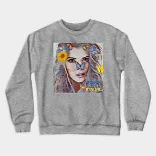 Ukrainian woman with sunflower Crewneck Sweatshirt